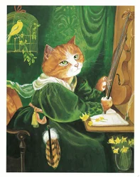 Ilustração de Pre-Raphaelite Cats (pub. 1999)