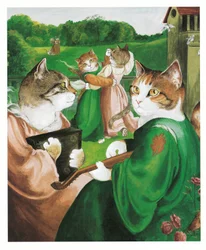 Ilustração de Pre-Raphaelite Cats (pub. 1999)
