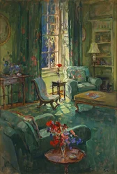 Luz do sol e ervilhas (óleo sobre tela)