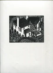 Jardins traseiros (gravura em madeira)