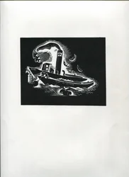 Thames Boat (impressão em bloco de linhas)