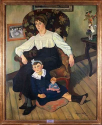 França, Lyon, retrato pintado da sobrinha de Suzanne Valadon