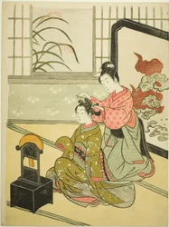 Autumn Moon in the Mirror (Kyodai no shugetsu), da série "Eight Views of the Parlor (Zashiki hakkei)"