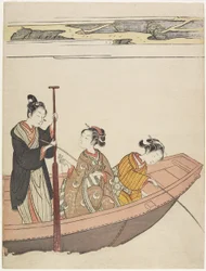 Pesca Perto do Santuário Mimeguri no Rio Sumida, c. 1767