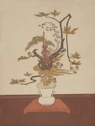 Arranjo de flores Ike Bana no estilo Ike-no-bo, provavelmente 1765., provavelmente 1765.