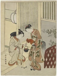 Os amantes de um galo com saquê, c. 1767