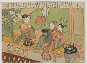 Maneemon 12, período Edo, c.1770 (xilogravura a cores)