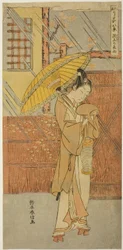 Night Rain of Genjo (Genjo no yau), da série "Paródias de Oito Cenas de Noh Chants (Furyu utai hakkei)"