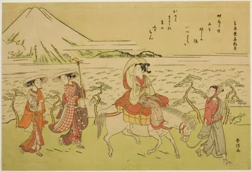 Paródia da viagem de Ariwara no Narihira para o leste