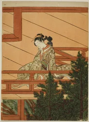 Jovem sentada na varanda do Templo Kiyomizu