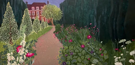 Fenton House Garden, 2025 (têmpera de ovo sobre painel de madeira)
