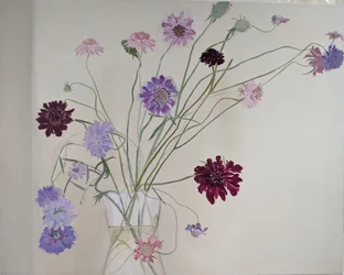 Glorious Scabious, 2021 (óleo sobre tela)