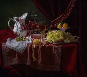 Um opulento banquete de natureza morta