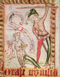 Crime, dos Códigos de Direito Nacional de Magnus Eriksson (1319-64) c.1450 (velino)