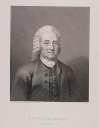 Emanuel Swedenborg (1688-1772) aos 80 anos, gravado por W. Holl, de World Religion, publicado por A. Fullarton & Co.