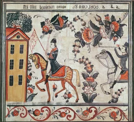 O vôo de Napoleão, 1808 (wc no papel)