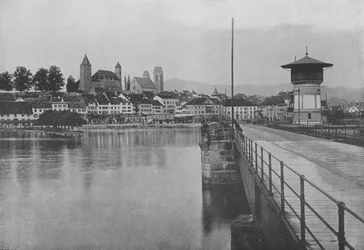 Rapperswil, Lago Zurique (foto a p/b)