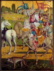 O Cavalgar dos Reis Magos Pintura da Escola Suíça. 1460 aproximadamente. Dijon, Museu de Belas Artes
