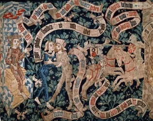 Wild Man and Woman - A Lenda do Conde de Sabóia, início do século XV, fabricação de Basileia (tapeçaria)