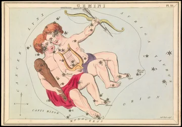 Gémeos, c.1825 (cartão, papel, tecido)