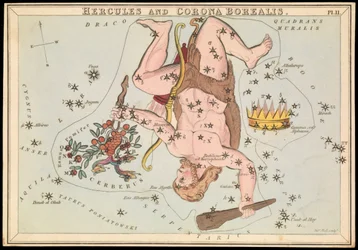 Hercules e Corona Borealis, c.1825 (cartão, papel, tecido)