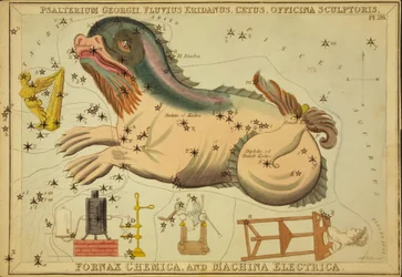 Saltério de Jorge, Rio Eridanus, Cetus, Planilha do Escultor, Forno Químico e Máquina Elétrica, Ilustração de 