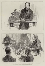 A Comissão Parnell nos Tribunais Reais de Justiça (gravura)