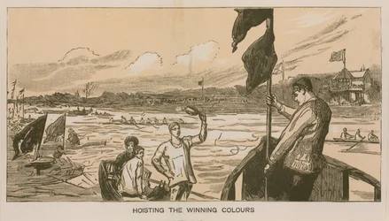 Reminiscências de uma corrida de barcos em Oxford e Cambridge: içando as cores vencedoras
