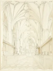 Coro da Catedral de Bristol com vista para Leste