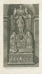 Interior da Igreja de Patshull - túmulos de Astley: gravura, [c 1799] (impressão)