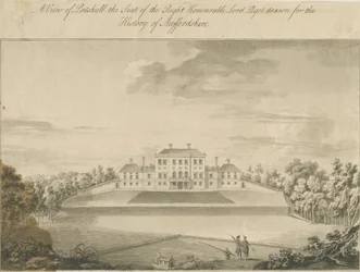 Patshull House: desenho em sépia, nd [final do século XVIII]