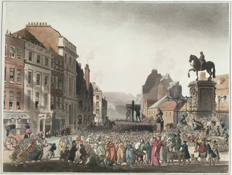 Pelourinho em Charing Cross do "Microcosmo de Londres" de Ackermann
