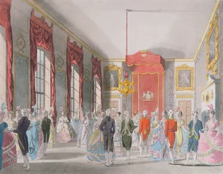 Drawing Room, St. James&39;s, gravado por John Bluck (fl.1791-1819) publicado pelo &39;Repository of Arts&39; de Ackermann