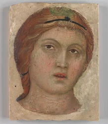 Cabeça de um anjo de rosto inteiro, ca. 1397.