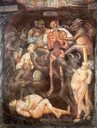 Inferno, detalhe do avarento, c.1394
