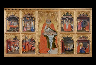 San Gimignano entronizado com oito histórias de sua vida