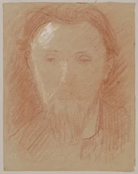 Estudo de retrato de um jovem de barba