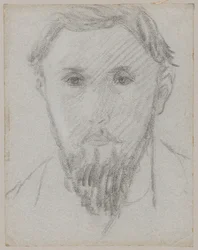 Estudo de retrato de um jovem com barba
