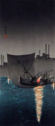 Ilha Tsukuda, Redes de Pesca à Noite