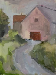 Celeiro numa estrada rural