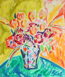 Natureza morta floral vibrante