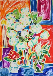 Natureza morta floral vibrante