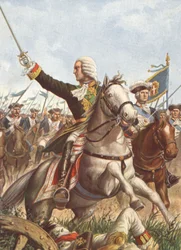 Carlos Emanuel III na batalha de Guastalla em 1734