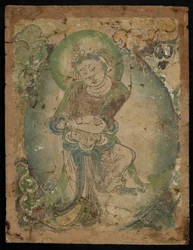 Figura de dança, Kizil, província de Xinjiang, 600-800 (pigmento no estuque)