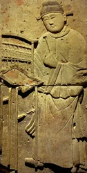Estela de terracota com músico, Dinastia Tang