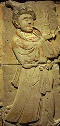 Estela de terracota com músico, Dinastia Tang