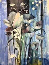 Flores azuis etéreas