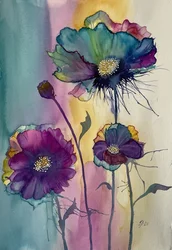 Papoilas abstratas vibrantes