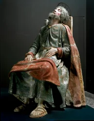 O anjo anunciando a José o nascimento de Jesus Detalhe de São José. Escultura de Tanzio da Varallo (Antonio d