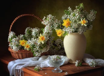 Natureza morta com flores da primavera